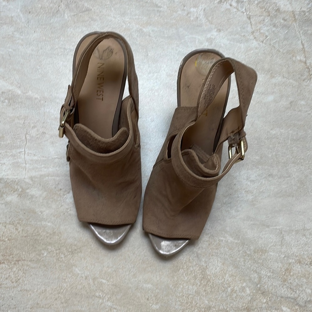 NINE WEST PEEP TOE ANKLE STRAP SANDAL